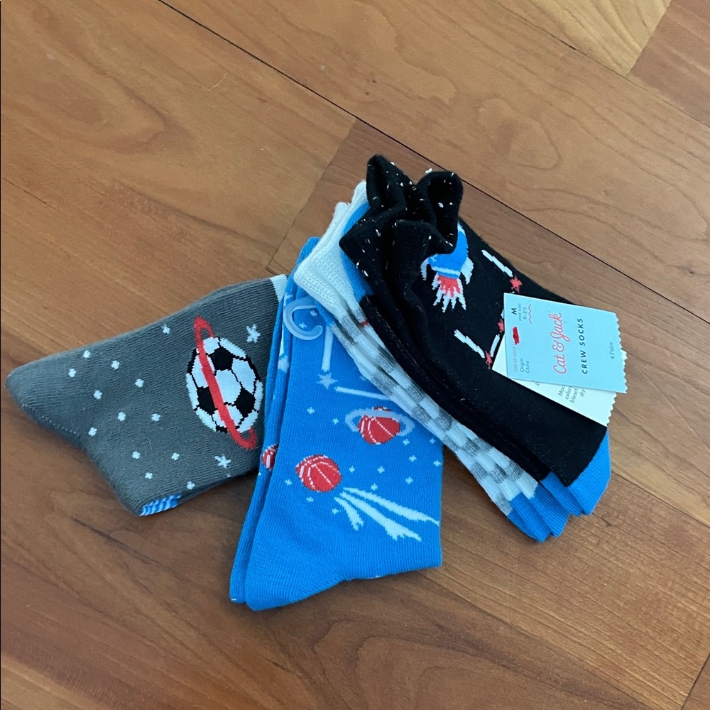 Cat & Jack Kids' Sports Socks - Blue, Black, Gray Youth